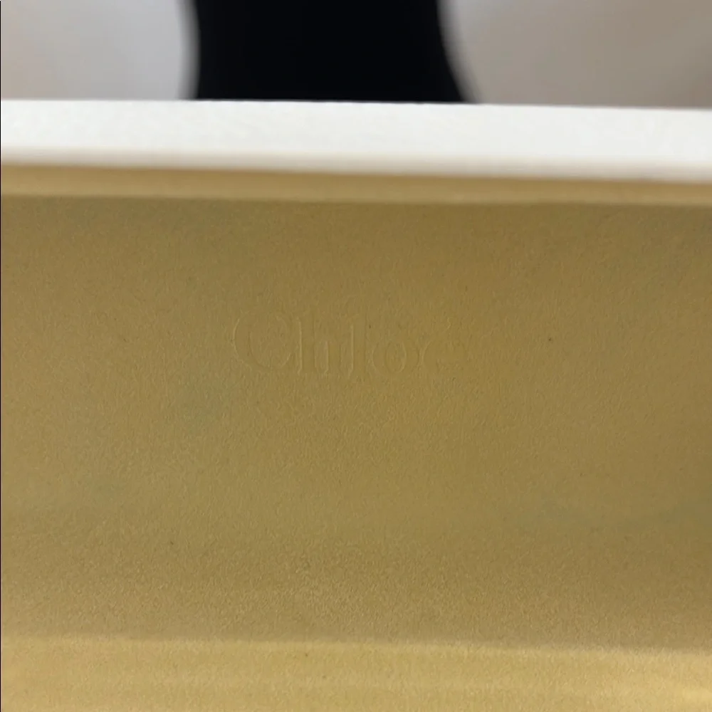 Chloé White and Gold Leather Sunglasses Eyewear Empty Case
